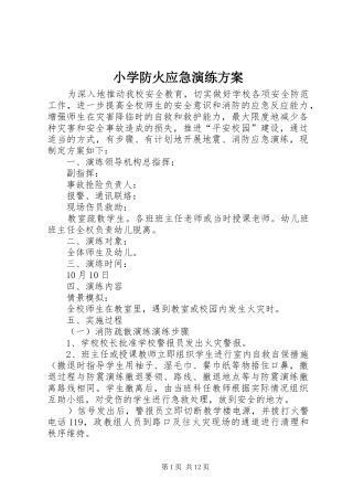 2024年小学防火应急演练方案