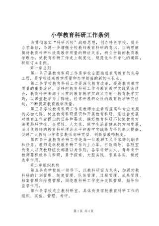 2024年小学教育科研工作条例