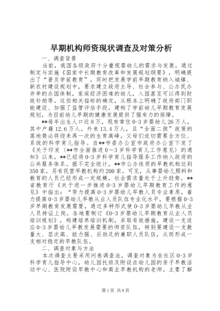 2024年早期机构师资现状调查及对策分析