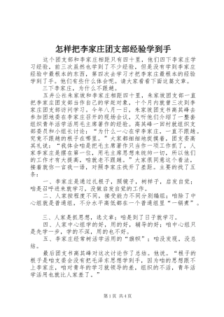 2024年怎样把李家庄团支部经验学到手