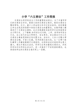 2024年小学六五普法工作简报