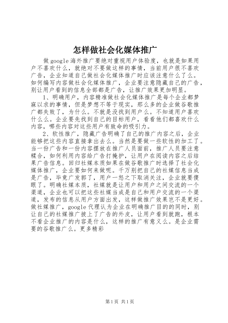 2024年怎样做社会化媒体推广_第1页