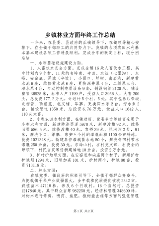 2024年乡镇林业方面年终工作总结