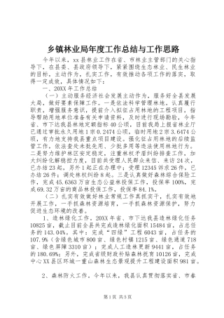 2024年乡镇林业局年度工作总结与工作思路