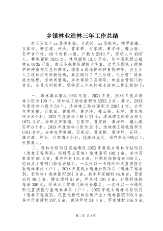 2024年乡镇林业造林三年工作总结