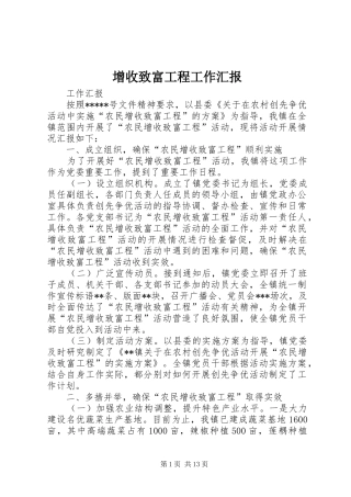 2024年增收致富工程工作汇报