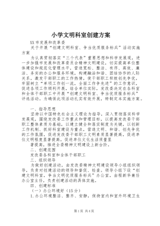 2024年小学文明科室创建方案