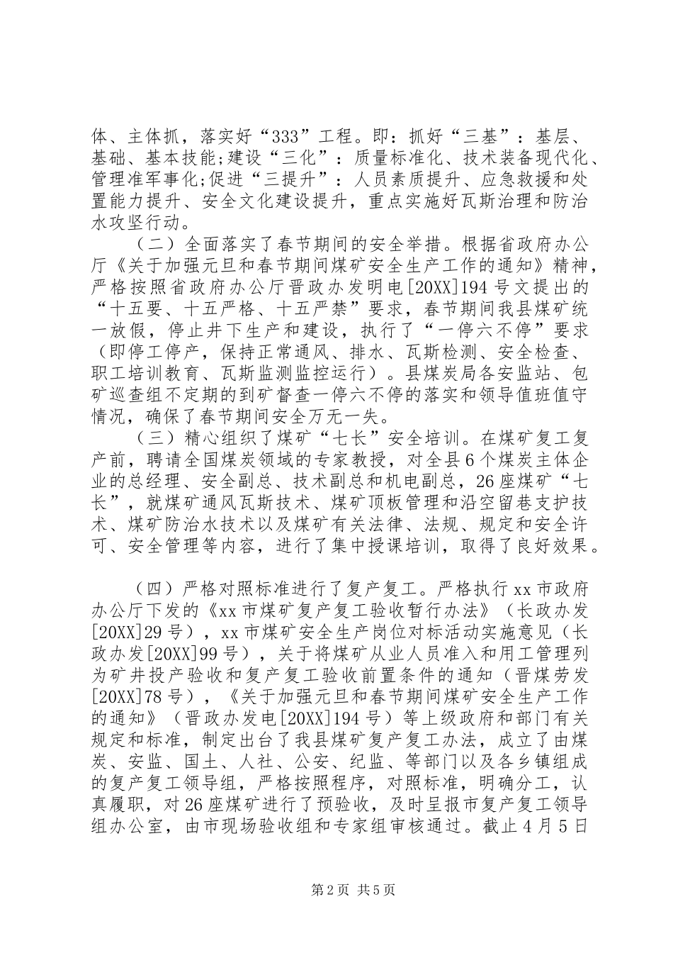 2024年乡镇煤炭工业局工作总结_第2页