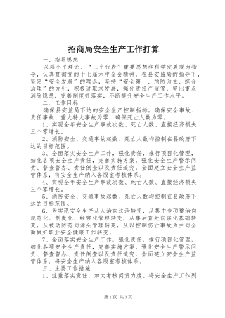 2024年招商局安全生产工作打算