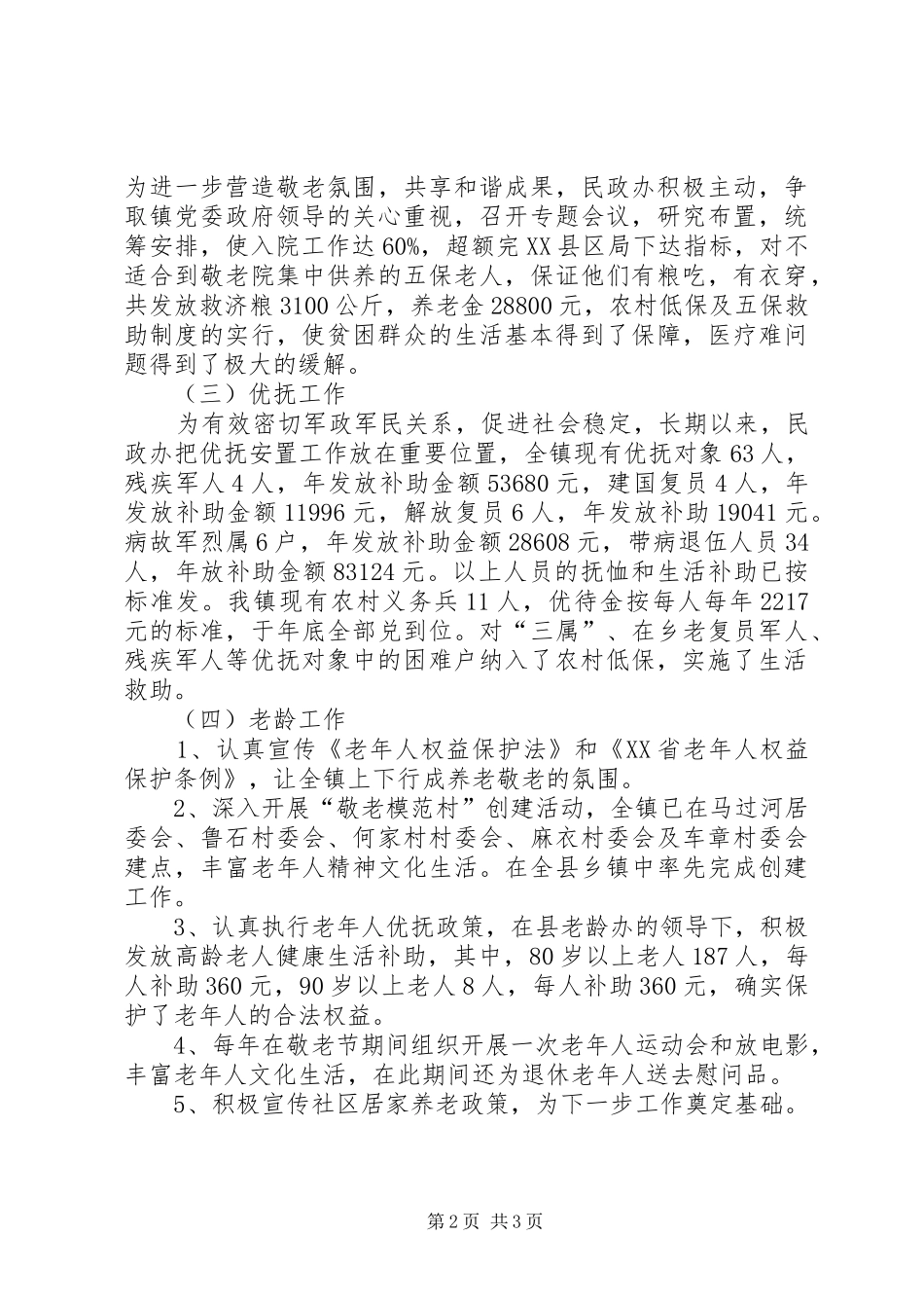 2024年乡镇民政办工作总结及工作计划_第2页