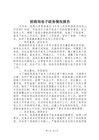 2024年招商局电子政务情况报告