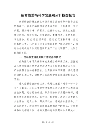 2024年招商旅游局科学发展观分析检查报告