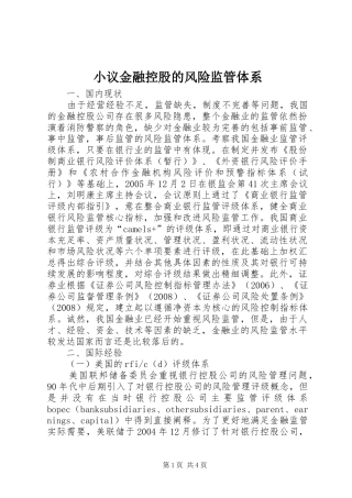 2024年小议金融控股的风险监管体系