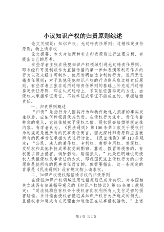 2024年小议知识产权的归责原则综述