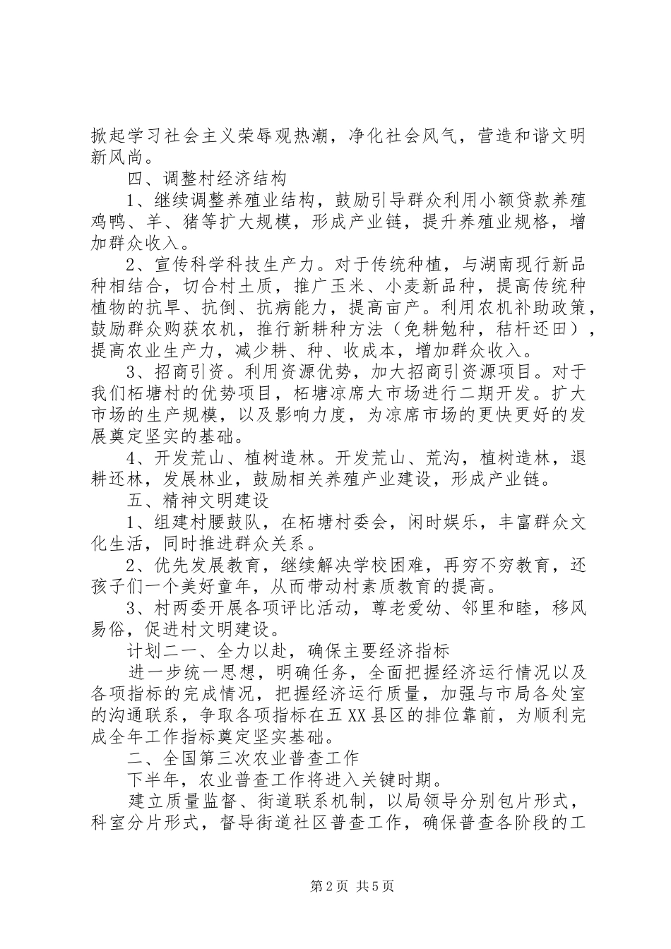 2024年振兴乡镇下半年计划_第2页