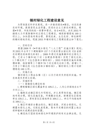 2024年镇村绿化工程建设意见