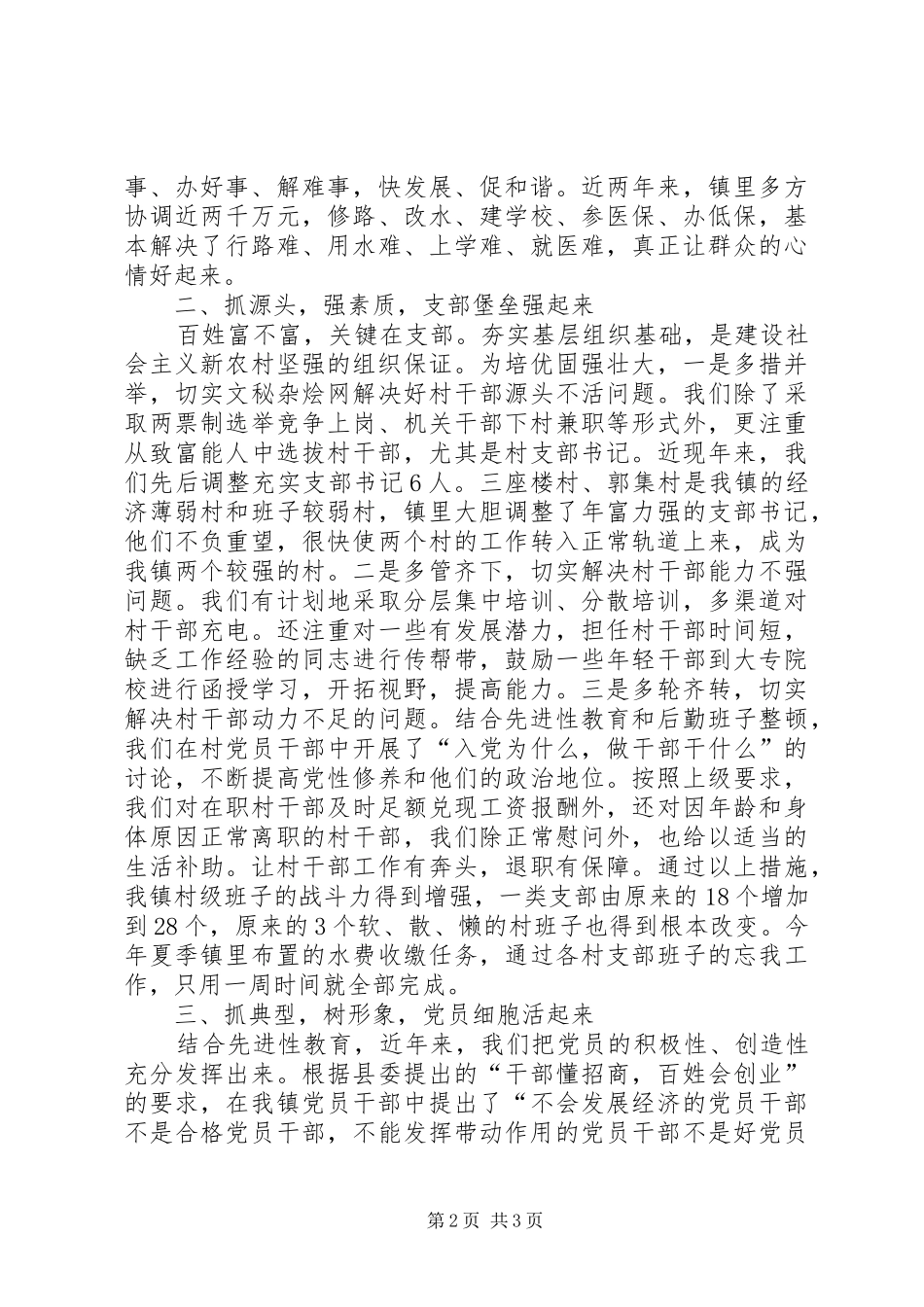 2024年镇党委工作交流材料_第2页