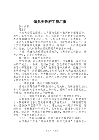 2024年镇党委政府工作汇报