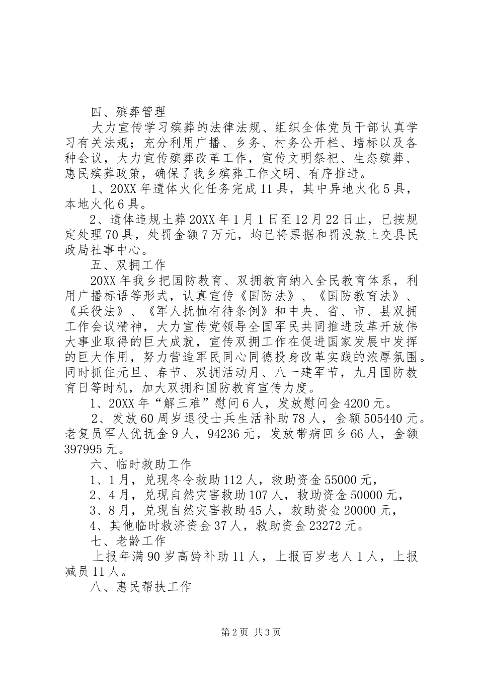 2024年乡镇年度民政社会事务工作总结_第2页