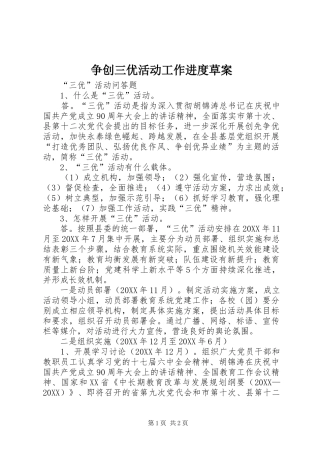 2024年争创三优活动工作进度草案