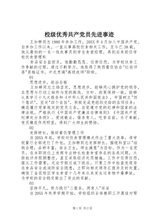 2024年校级优秀共产党员先进事迹
