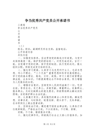 2024年争当优秀共产党员公开承诺书