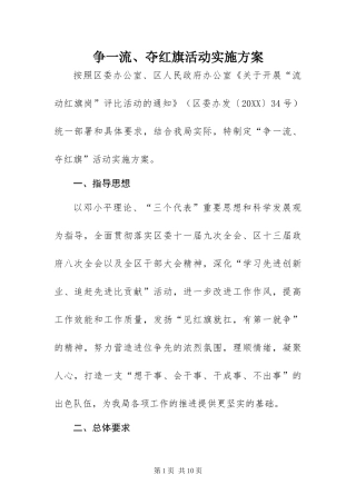 2024年争一流夺红旗活动实施方案