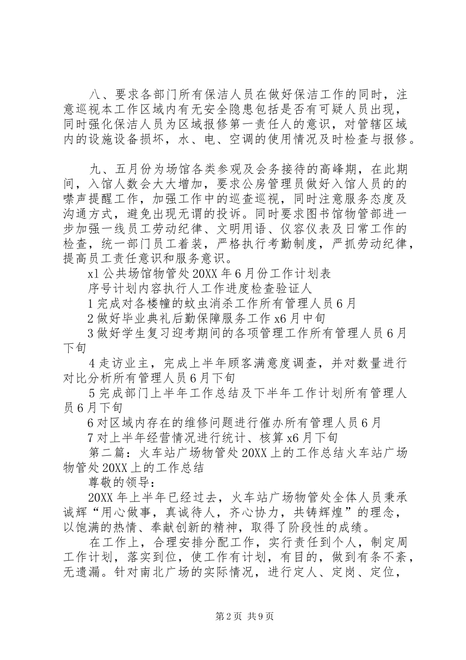 2024年校区公共场馆物管处的工作总结_第2页