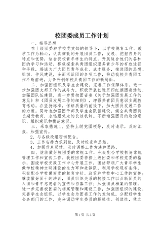 2024年校团委成员工作计划