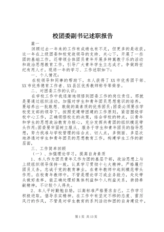 2024年校团委副书记述职报告