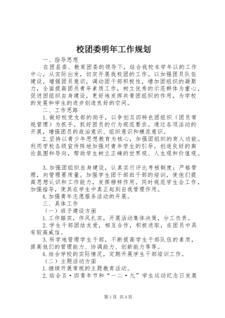 2024年校团委明年工作规划