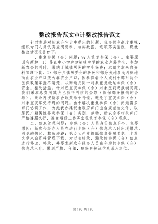 2024年整改报告范文审计整改报告范文