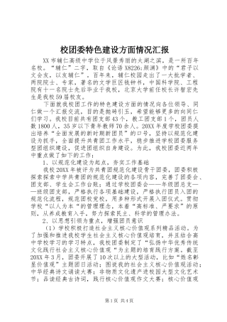 2024年校团委特色建设方面情况汇报