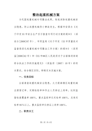 2024年整治起重机械方案