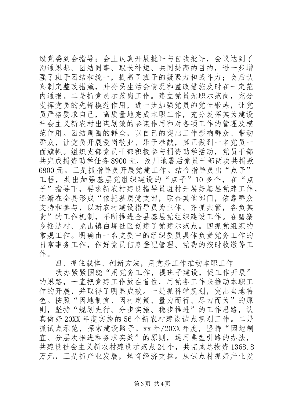 2024年乡镇农办党支部年度工作总结_第3页