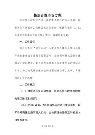 2024年整治音像市场方案