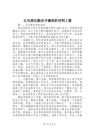 2024年正风肃纪勤业守廉剖析材料篇