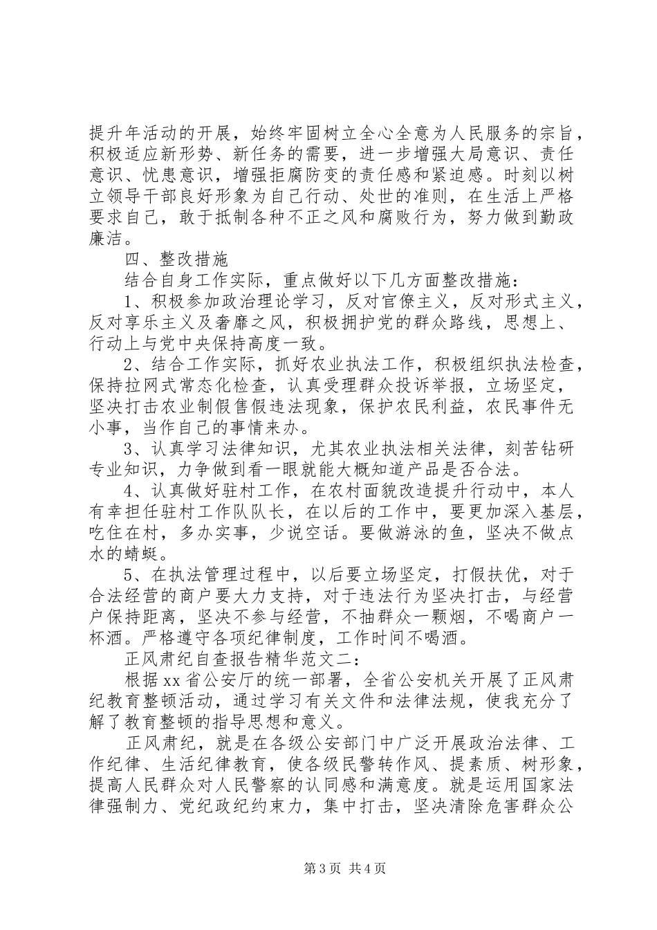 2024年正风肃纪自查报告范文一_第3页