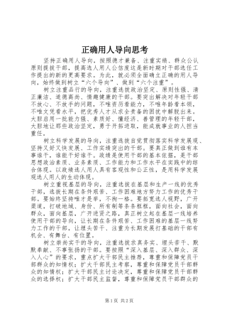 2024年正确用人导向思考