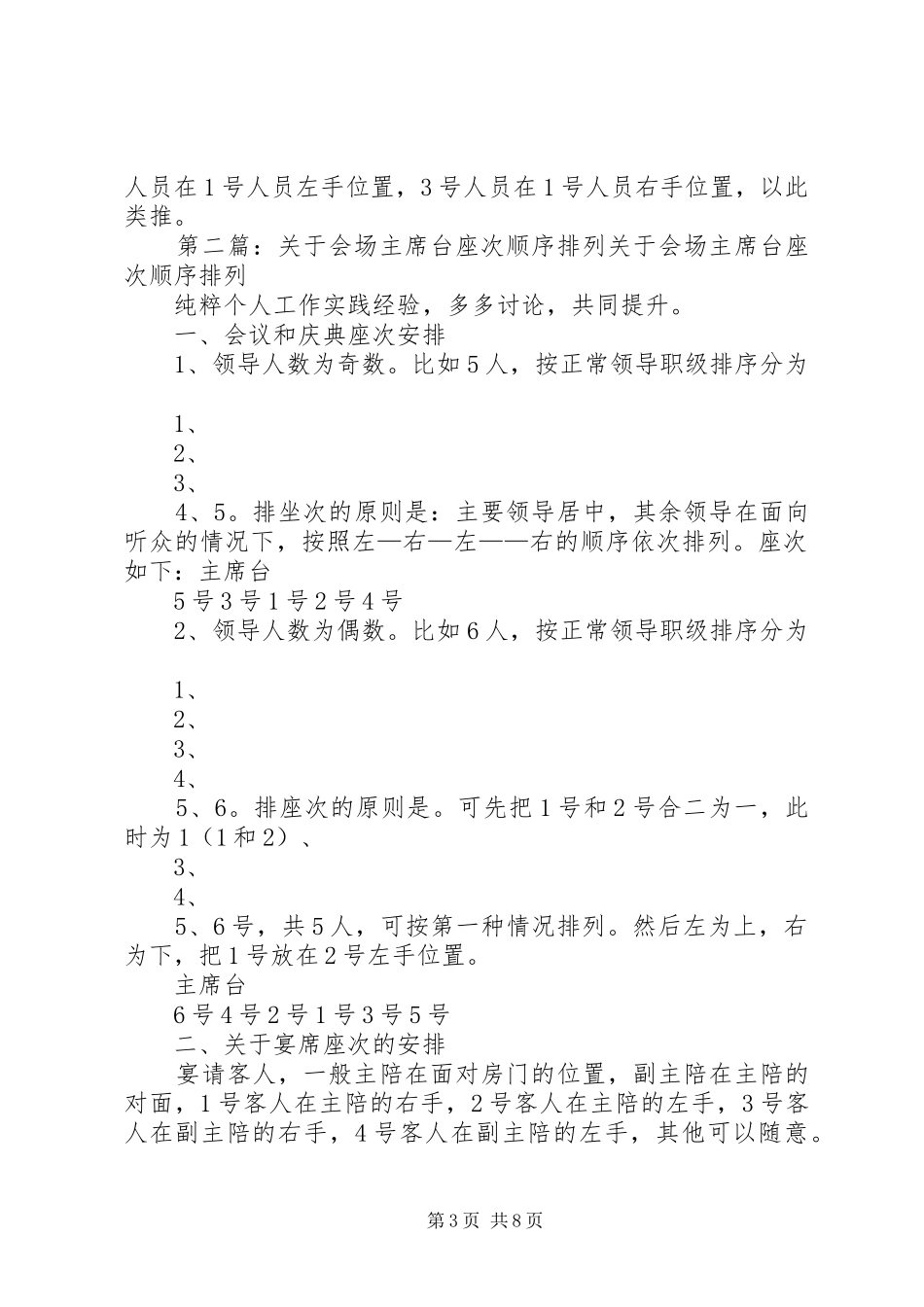 2024年正式会议主席台座次顺序排列规则_第3页