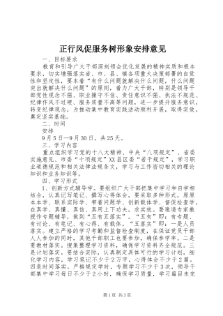 2024年正行风促服务树形象安排意见