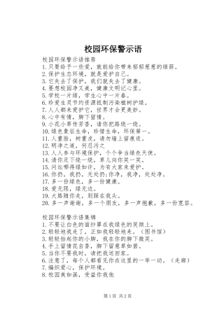 2024年校园环保警示语