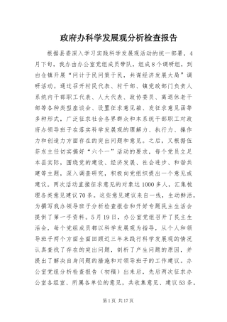 2024年政府办科学发展观分析检查报告