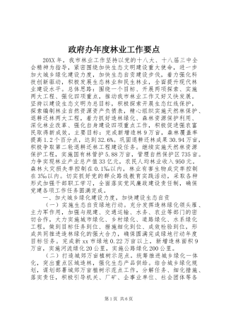 2024年政府办年度林业工作要点