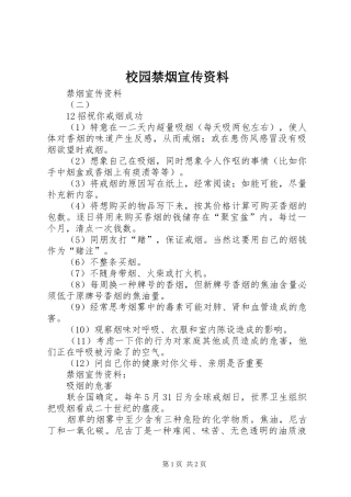 2024年校园禁烟宣传资料
