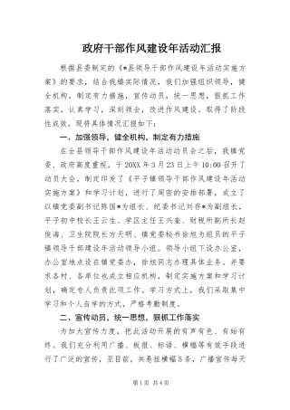 2024年政府干部作风建设年活动汇报
