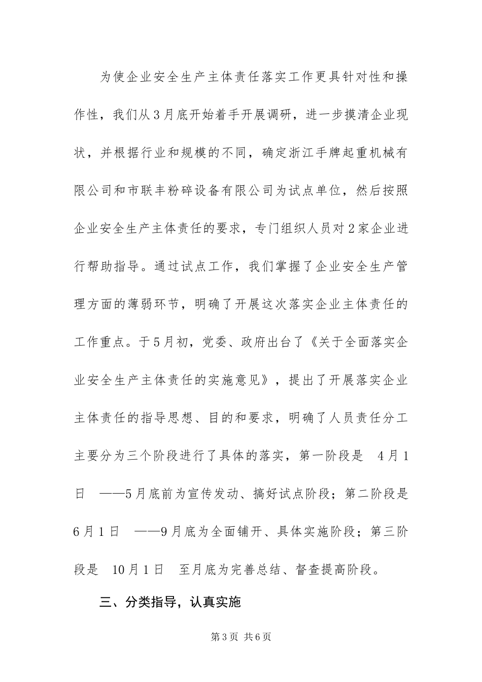 2024年乡镇企业安全生产主体责任做法汇报_第3页