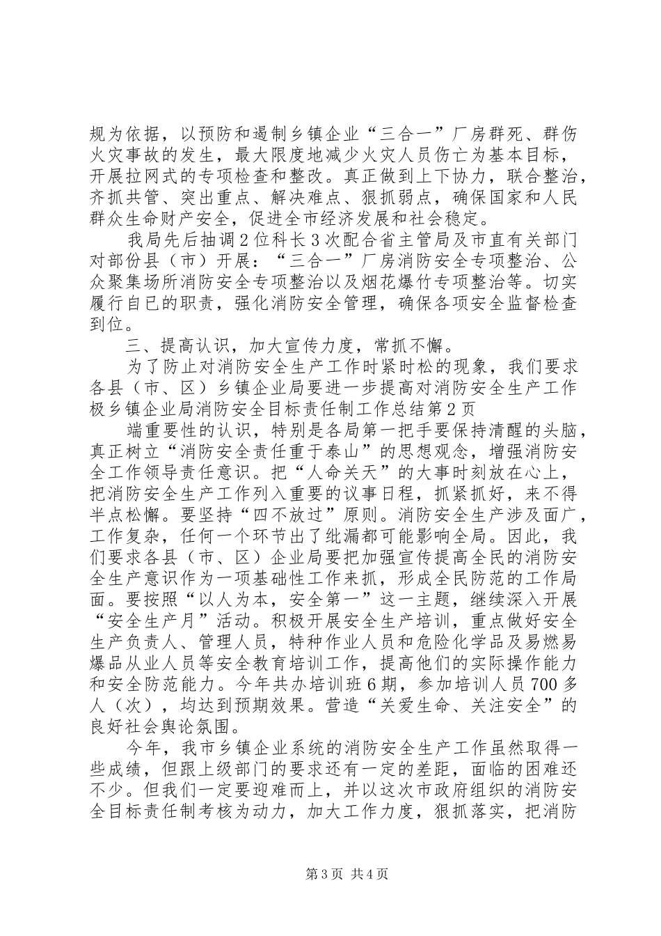 2024年乡镇企业局消防安全目标责任制工作总结_第3页