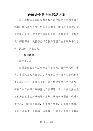 2024年政府企业服务年活动方案