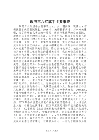 2024年政府三八红旗手主要事迹